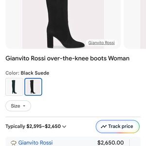 Gianvito Rossi Black Suede Over-the-Knee Boots